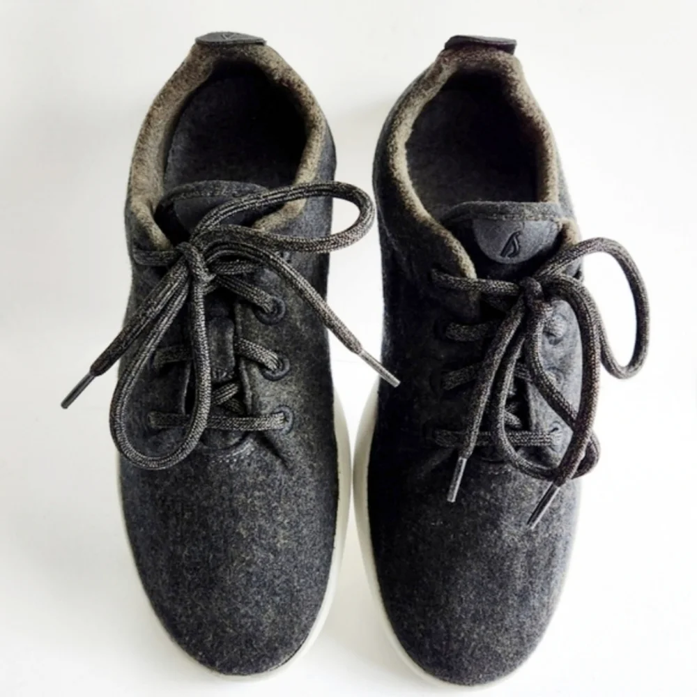 Allbirds Lace-Up Merino Wool Runners In Dark Gray, Mens Size 9